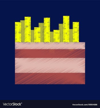 Flat shading style icon pixel french fries vector image