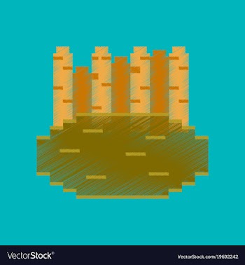 Flat shading style icon pixel french fries vector image