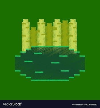Flat shading style icon pixel french fries vector image