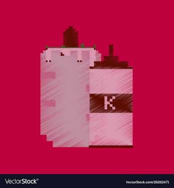 Flat shading style icon pixel french hot dog and vector image