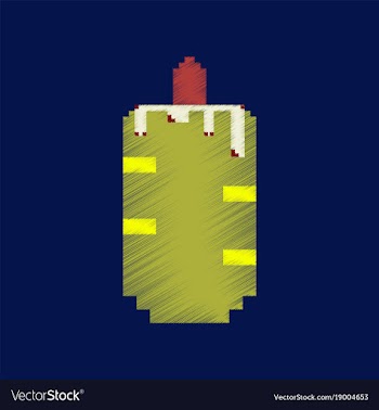 Flat shading style icon pixel french hot dog vector image