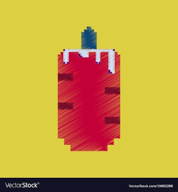 Flat shading style icon pixel french hot dog vector image