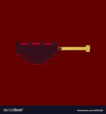 Flat shading style icon pixel fried chicken leg vector image