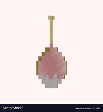 Flat shading style icon pixel fried chickens leg vector image