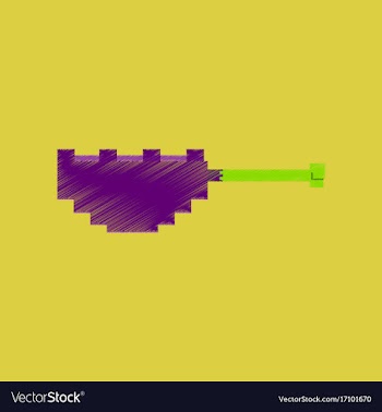 Flat shading style icon pixel fried chickens leg vector image