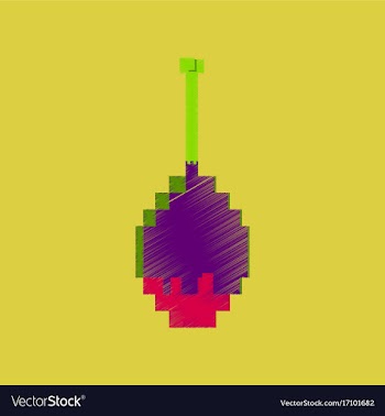 Flat shading style icon pixel fried chickens leg vector image