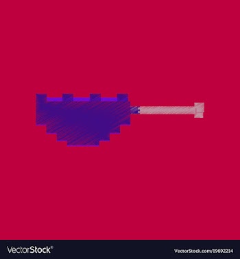 Flat shading style icon pixel fried chickens leg vector image