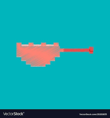 Flat shading style icon pixel fried chickens leg vector image