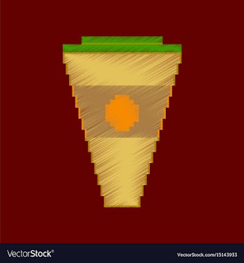 Flat shading style icon pixel glass of cola vector image