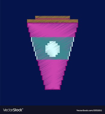 Flat shading style icon pixel glass of cola vector image
