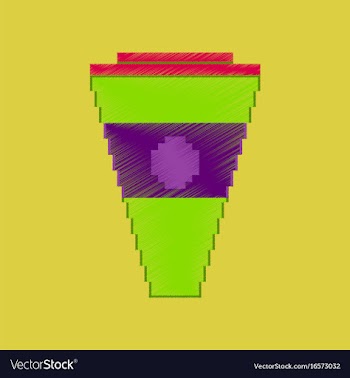Flat shading style icon pixel glass of cola vector image