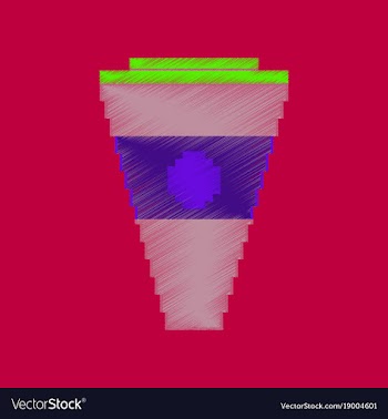 Flat shading style icon pixel glass of cola vector image