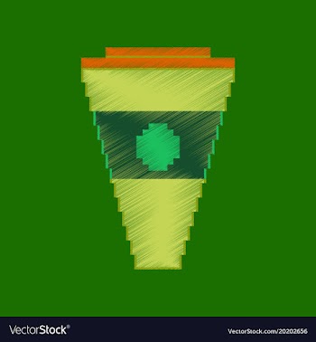 Flat shading style icon pixel glass of cola vector image