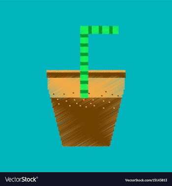 Flat shading style icon pixel glass of soda with vector image