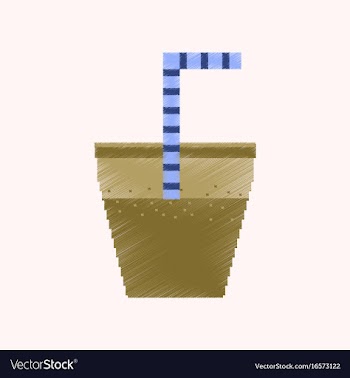 Flat shading style icon pixel glass of soda with vector image
