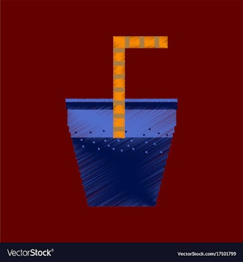 Flat shading style icon pixel glass of soda with vector image