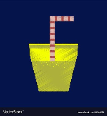 Flat shading style icon pixel glass of soda with vector image