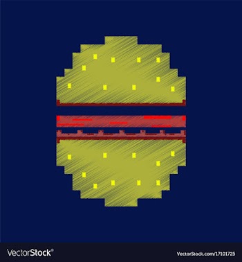 Flat shading style icon pixel hamburger vector image