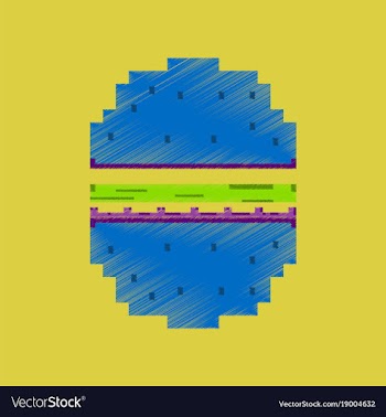 Flat shading style icon pixel hamburger vector image