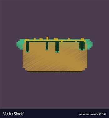 Flat shading style icon pixel hot dog vector image