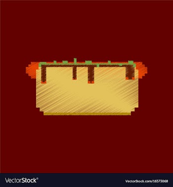 Flat shading style icon pixel hot dog vector image