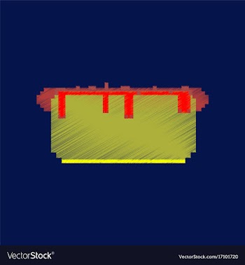 Flat shading style icon pixel hot dog vector image