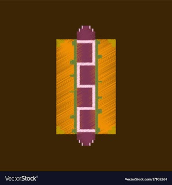 Flat shading style icon pixel hot dog vector image