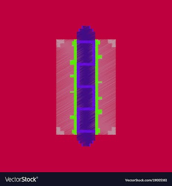 Flat shading style icon pixel hot dog vector image