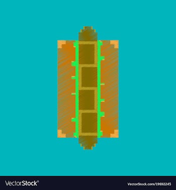 Flat shading style icon pixel hot dog vector image