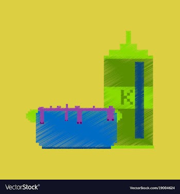 Flat shading style icon pixel hotdog and ketchup vector image