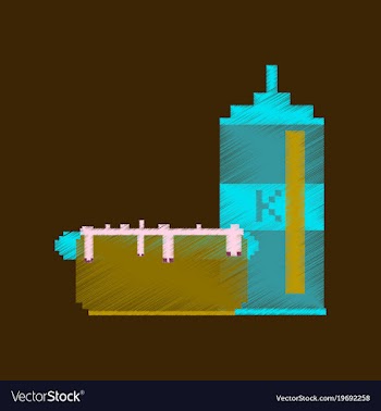 Flat shading style icon pixel hotdog and ketchup vector image