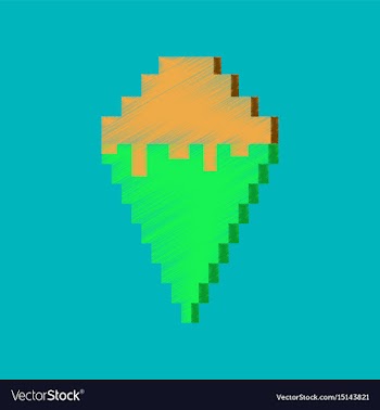 Flat shading style icon pixel ice cream cone vector image