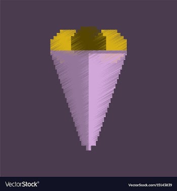 Flat shading style icon pixel ice cream cone vector image