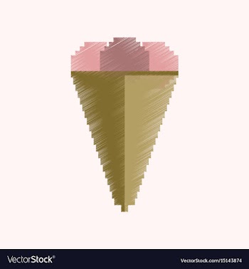 Flat shading style icon pixel ice cream cone vector image