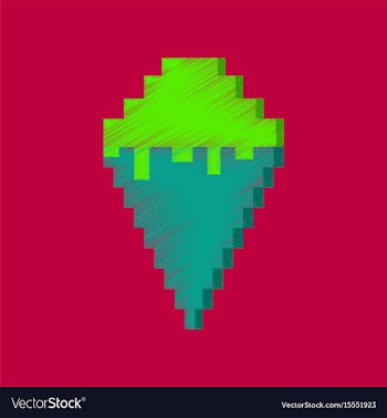 Flat shading style icon pixel ice cream cone vector image