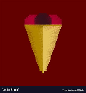 Flat shading style icon pixel ice cream cone vector image
