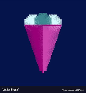 Flat shading style icon pixel ice cream cone vector image
