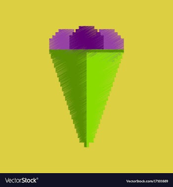 Flat shading style icon pixel ice cream cone vector image