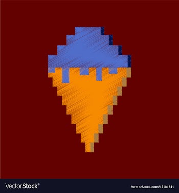 Flat shading style icon pixel ice cream cone vector image