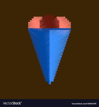 Flat shading style icon pixel ice cream cone vector image