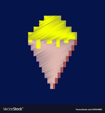 Flat shading style icon pixel ice cream cone vector image