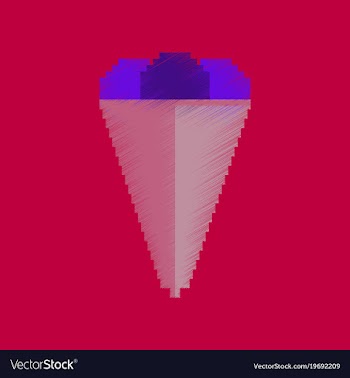 Flat shading style icon pixel ice cream cone vector image