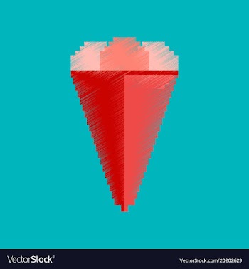 Flat shading style icon pixel ice cream cone vector image