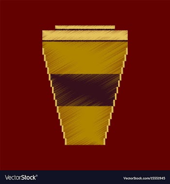 Flat shading style icon pixel icon coffee to go vector image