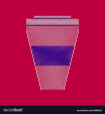 Flat shading style icon pixel icon coffee to go vector image