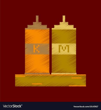 Flat shading style icon pixel ketchup and mustard vector image