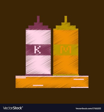 Flat shading style icon pixel ketchup and mustard vector image