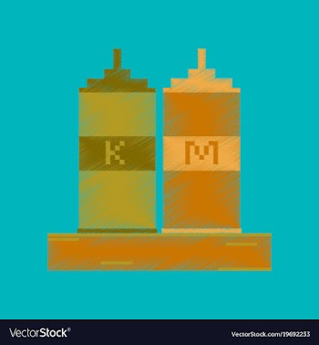 Flat shading style icon pixel ketchup and mustard vector image