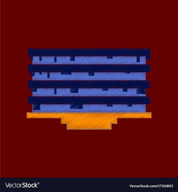Flat shading style icon pixel pancake with jam vector image