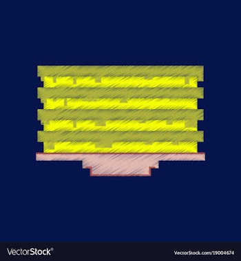 Flat shading style icon pixel pancake with jam vector image